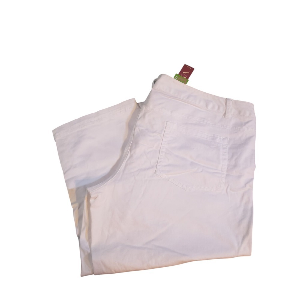 Merona Denim Capri Pants Womens 16 White Fit 3 Coupe 3 Stretch Extensible